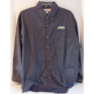 Tri-Mountain Gray Button-Down Long Sleeve Mens XL Heavy Duty Workwear Shirt